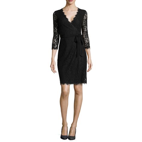 Diane Von Furstenberg Black Wrap Dress Sale Online Cpshouston Net