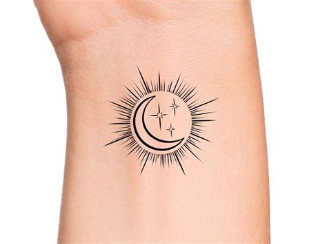 Moon And Sun Together Tattoo