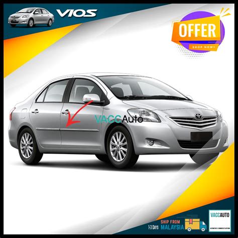 Toyota Vios 2nd Gen Door Moulding With Chrome Lining 2007 2012 XP90