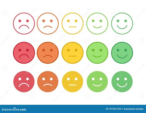 Conjunto De Iconos Vectoriales De Los Emoticonos Coloridos Con