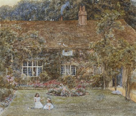 Ein Landhaus Aquarell Mit Kratzer Von Helen Allingham