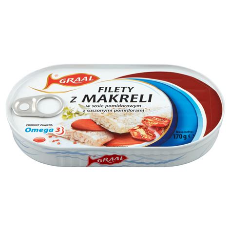 GRAAL FILET Z MAKRELI W SOSIE POMIDOROWYM Z SUSZONYMI POMIDORAMI 170G