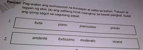 Solved Panuto Pag Aralan Ang Sumusunod Na Konsepto At Salita Sa Kahon