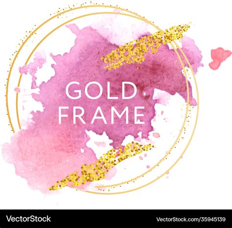 Pink Rose Nude And Golden Brush Strokes In Gold Vector Image