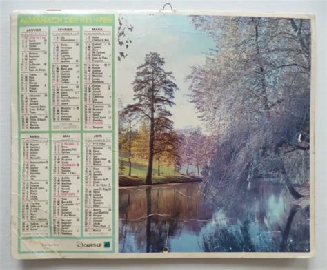 CALENDRIER ALMANACH des P T T Année 1986 EUR 3 90 PicClick FR