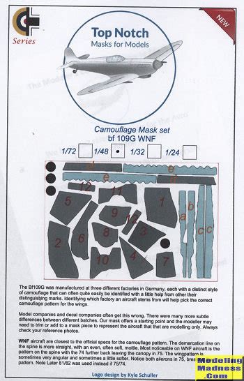 Top Notch TNM48 M24 Bf 109G WNF Camouflage Masks Reviewed By Scott Van