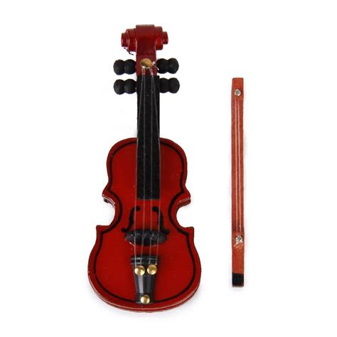 Omotoys 1 12 Dollhouse Miniature Wooden Violin Musical Instrument Toy