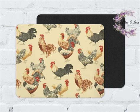 Vintage Chickens Mouse Pad Etsy