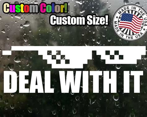 Thug Life Deal With It Shades Meme Vinyl Decal Transfer Etsy