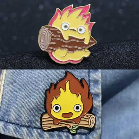 Cute Calcifer Enamel Pin Badge Howls Moving Castle Anime Fire Studio