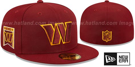 Washington Commanders Banner Side Patch Burgundy Fitted Hat