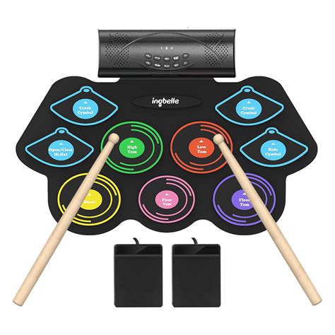 ください Electronic Drum Set Roll Up Drum Practice Pad with Headphone Jack