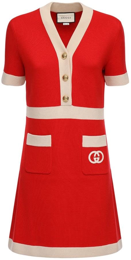 Gucci Wool Knit Mini Dress Shopstyle