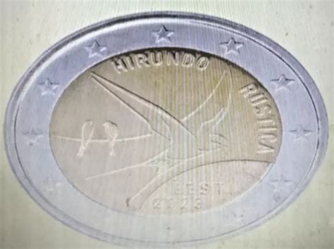 2 Euro 2023 Estland Nationalvogel Schwalbe Rauchschwalbe Bfr Aus