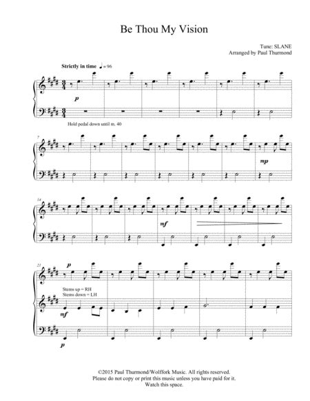 Be Thou My Vision Arr Paul Thurmond By Anonymous Sheet Music For