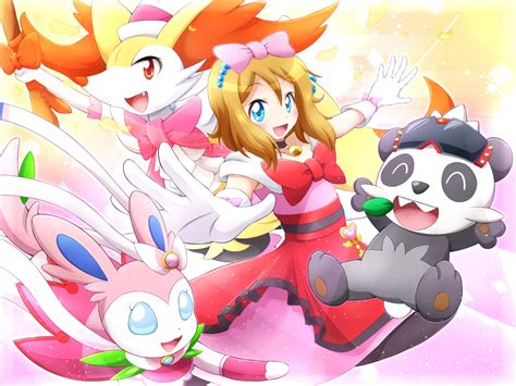 Serena Sylveon Braixen And Pancham Pokemon And 2 More Drawn By Gu