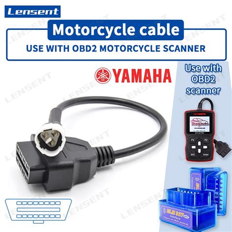 Lensent Yamaha 3pin To 16pin Obd Diagnostic Cable Extension Connectors