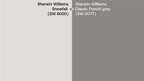 Sherwin Williams Snowfall Vs Classic French Gray Side By Side Comparison