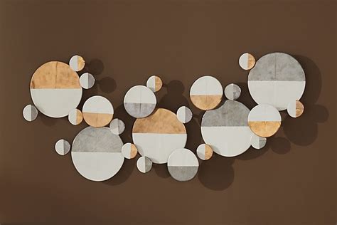 Gilded Wall Circles By Lauren Herzak Bauman Ceramic Wall Sculpture