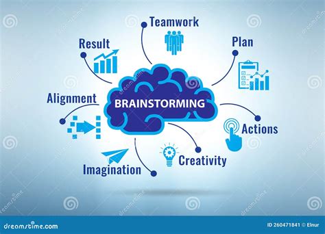 Concept Of Brainstorming As A Solution Tool Stock Illustration