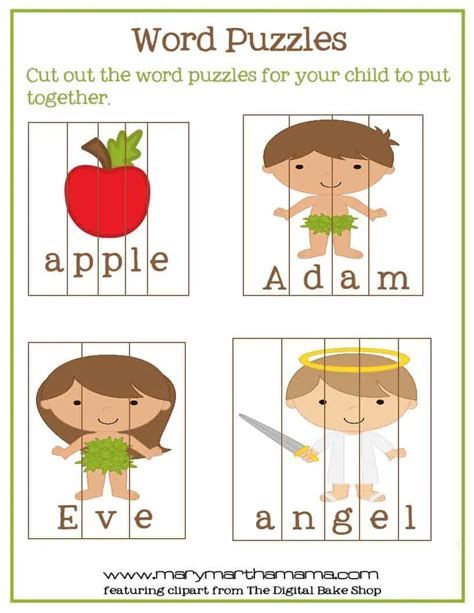 Adam And Eve Story For Kids Free Printable Activities Mary Martha Mama