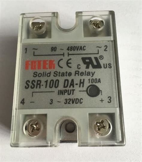 Módulo de relé de estado sólido 90 480VAC a 3 32VDC 100A SSR 100DA H