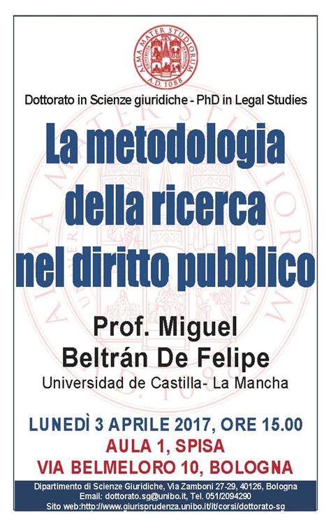 Seminario La Metodologia Della Ricerca Nel Diritto Pubblico Scienze