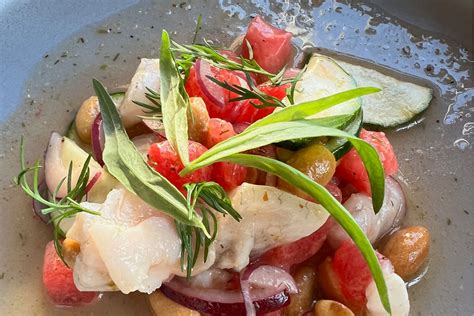 Ceviche Van Zeebaars En Watermeloen