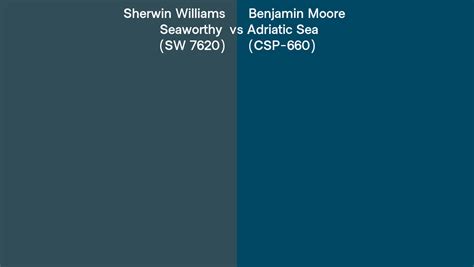 Sherwin Williams Seaworthy Sw Vs Benjamin Moore Adriatic Sea