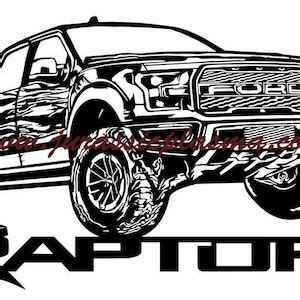 Ford Raptor With Logo DXF SVG File For Plasma Laser Water Jet Vinyl