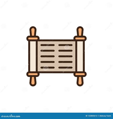 Icono Llenado Voluta Del Esquema De Torah Ilustraci N Del Vector