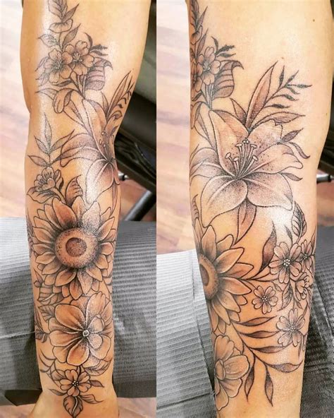 Simple Flower Sleeve Tattoo Outlet Dakora Co