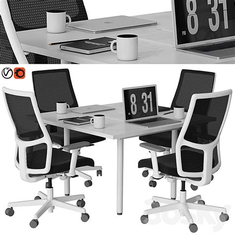 black conference table - Office furniture - 3D Models