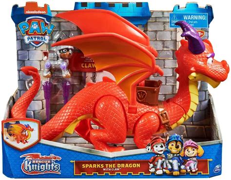 Paw Patrol Rescue Knights Sparks the Dragon with Claw Spin Master - ToyWiz