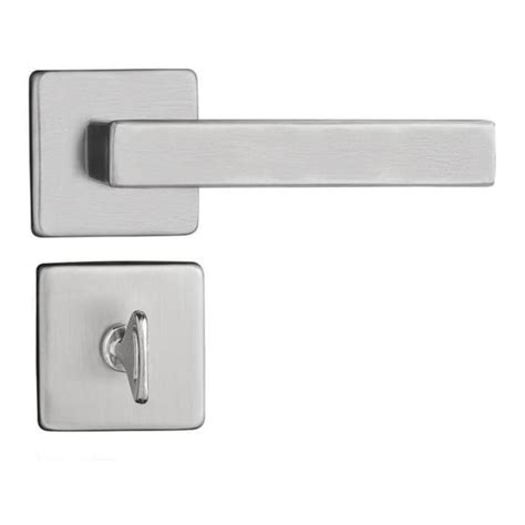 Fechadura Inox Mm Concept Roseta Quadrada Banheiro Inox Escovado