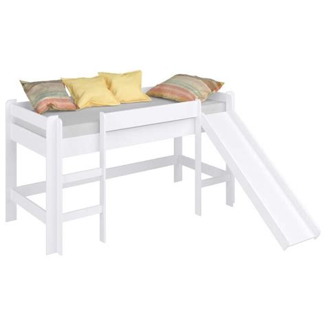 Cama Infantil Cabaninha Escorregador Bb Branco Completa