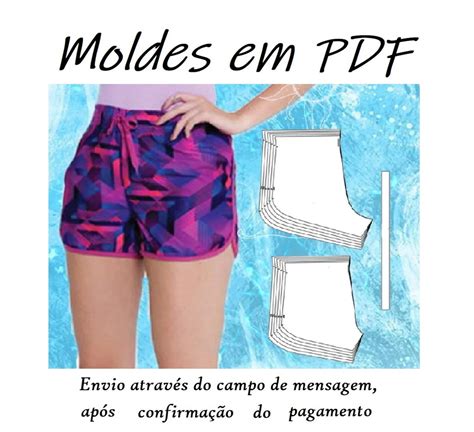 Molde Short Feminino Sublimação Por E mail pdf e Corel Elo7