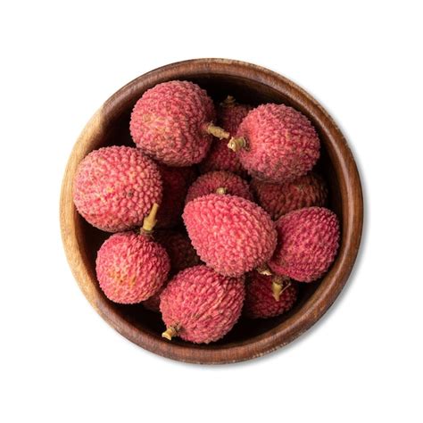 Premium Photo Lychees In A Bowl Isolated Over White Background