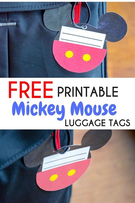 Free Printable Mickey Mouse Luggage Tags That Are Easy To Create For