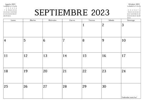 Calendario Mes De Septiembre Para Imprimir Discount Codes