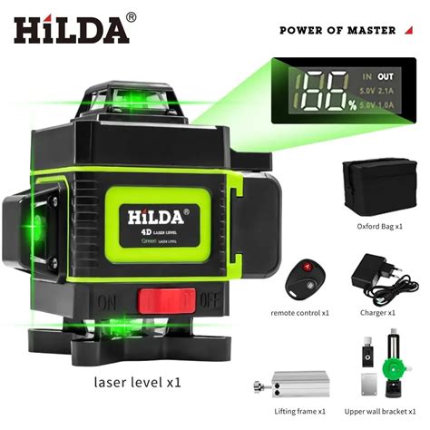 HILDA 16 12 Linien Laser Wasserwaage Gr Ne Linie Selbstnivellierend 360