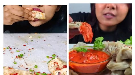 Momos Eating Challenge Spicy Momos Eating Asmr With Spicy Chutney 🤤🤤