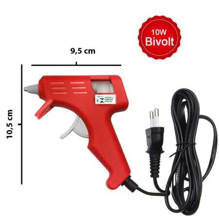 Pistola Para Cola Quente Arte Punto 10W Vermelha Bivolt