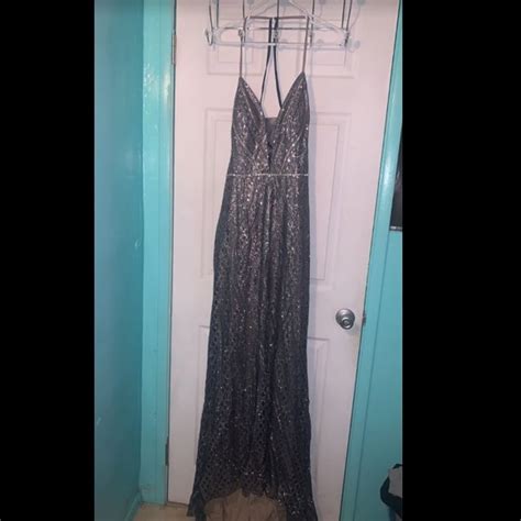 Dresses Navy Mesh Over Nude Silver Glitter Detailing Poshmark