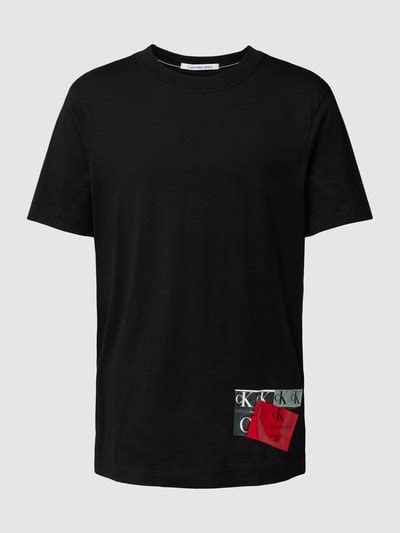 Calvin Klein Jeans T Shirt Mit Logo Print Modell Disrupted Ck Box Urban Schwarz Online Kaufen