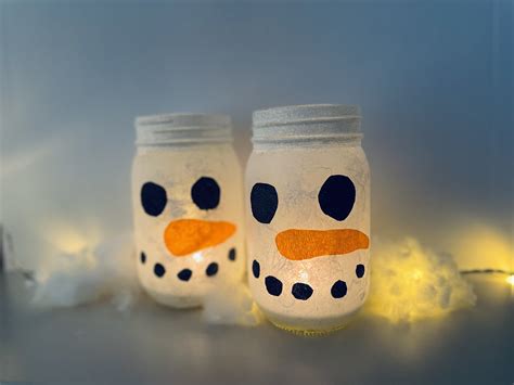 Schneemann Am Fensterbrett Weihnachtliches Windlicht Selbst Basteln