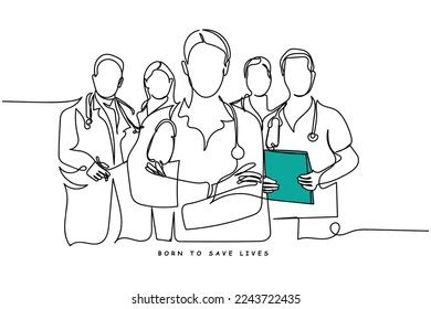 Healthcare Professionals In Line Art Stock Vectors And Vector Art