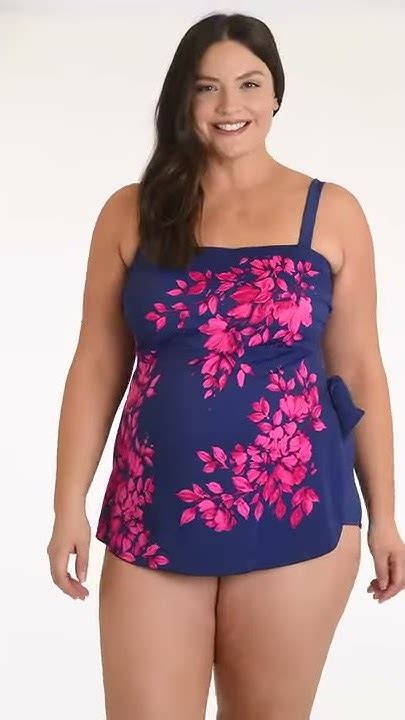 Maxine Plus Size Divine Floral Bandeau Sarong One Piece Swimsuit