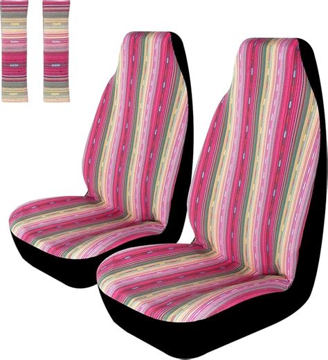 Amazon Copap Universal Pink Stripe Colorful Front Seat Cover Baja