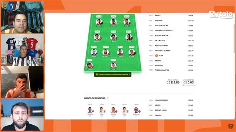 Vídeo Veja a escalação prévia do time oficial do Cartola para a rodada